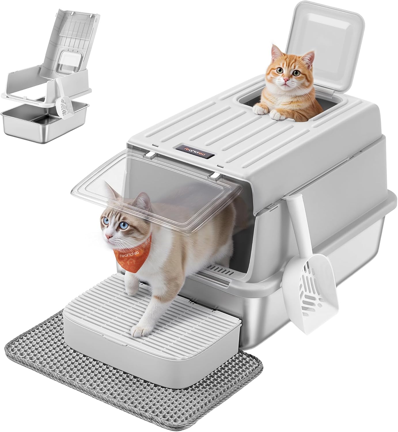 Detalle de Feandrea PPT007GD01 Katzenklo 28 L 🐾