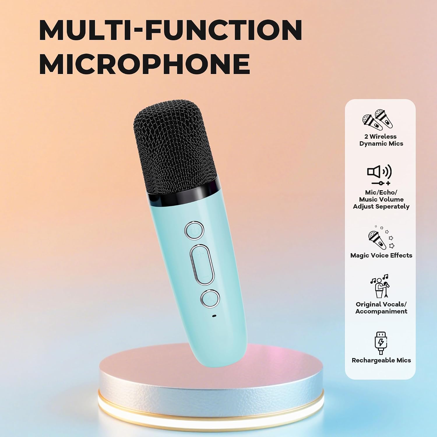 Detalle de Ankuka Karaoke per bambini con microfono 1 unità 🎤