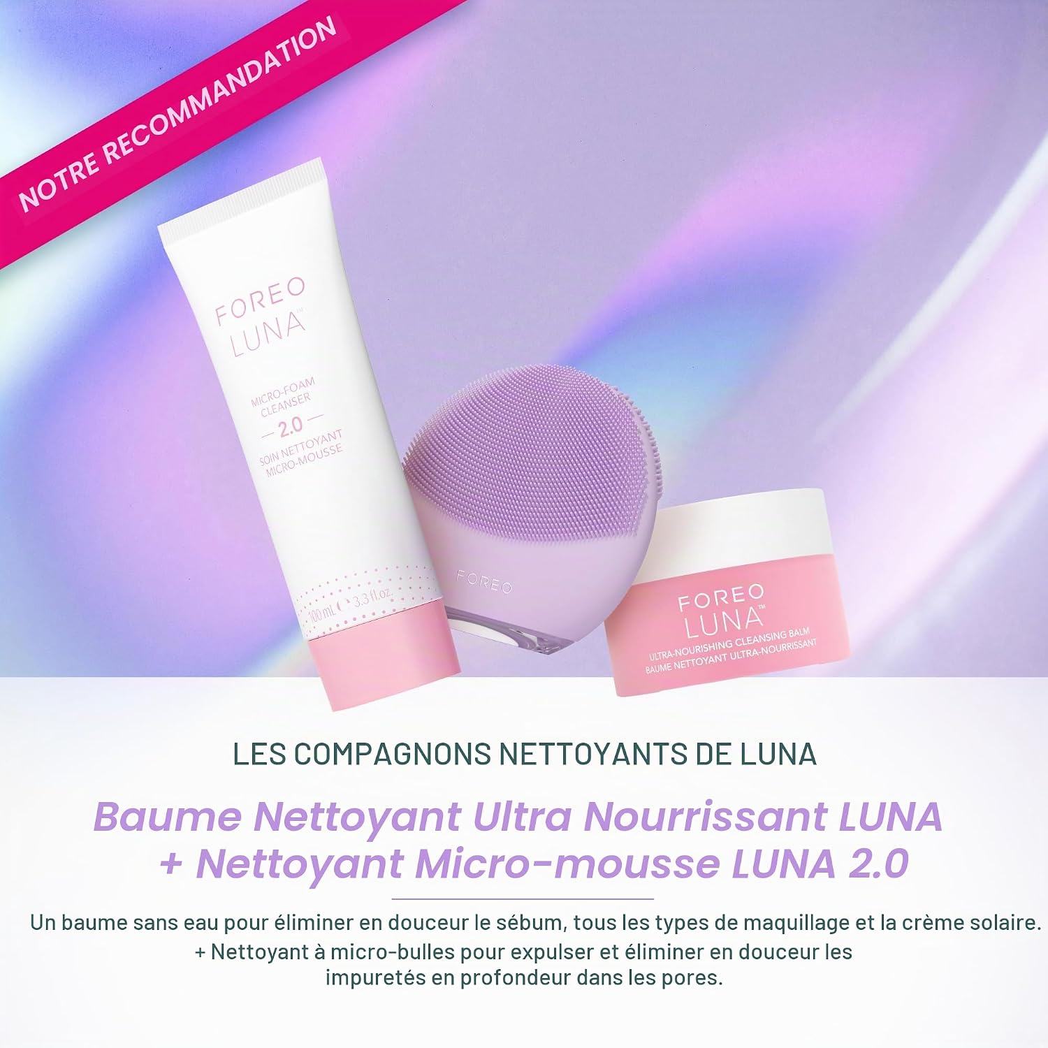 Detalle de FOREO LUNA 4 mini – Brosse visage silicone premium pour voyage, Lavande