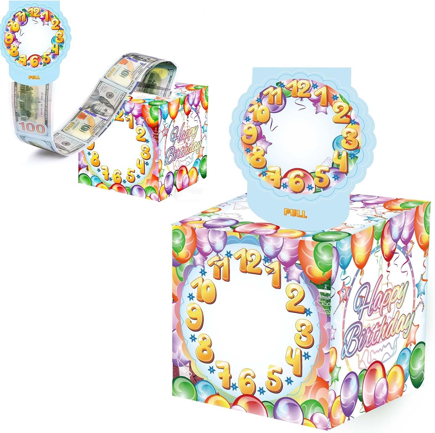 Thumbnail 6 de Surprise Birthday Money Box Cash Gift Pull (Black) – 50 Transparent Pouches