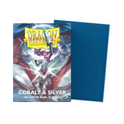 Detalle de Dragon Shield AT-15064-100 Standard Size Matte Dual Sleeves – Special Edition cobalt/silver