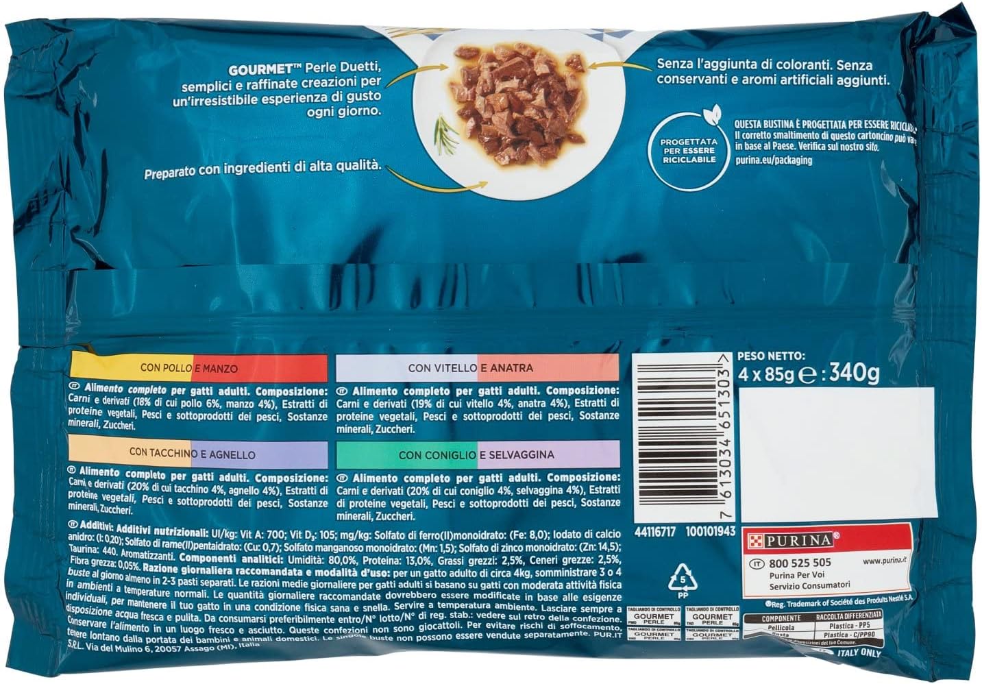 Thumbnail 2 de PURINA GOURMET Parels Duos natvoer voor katten, 4 smaken, 4 x 85 g