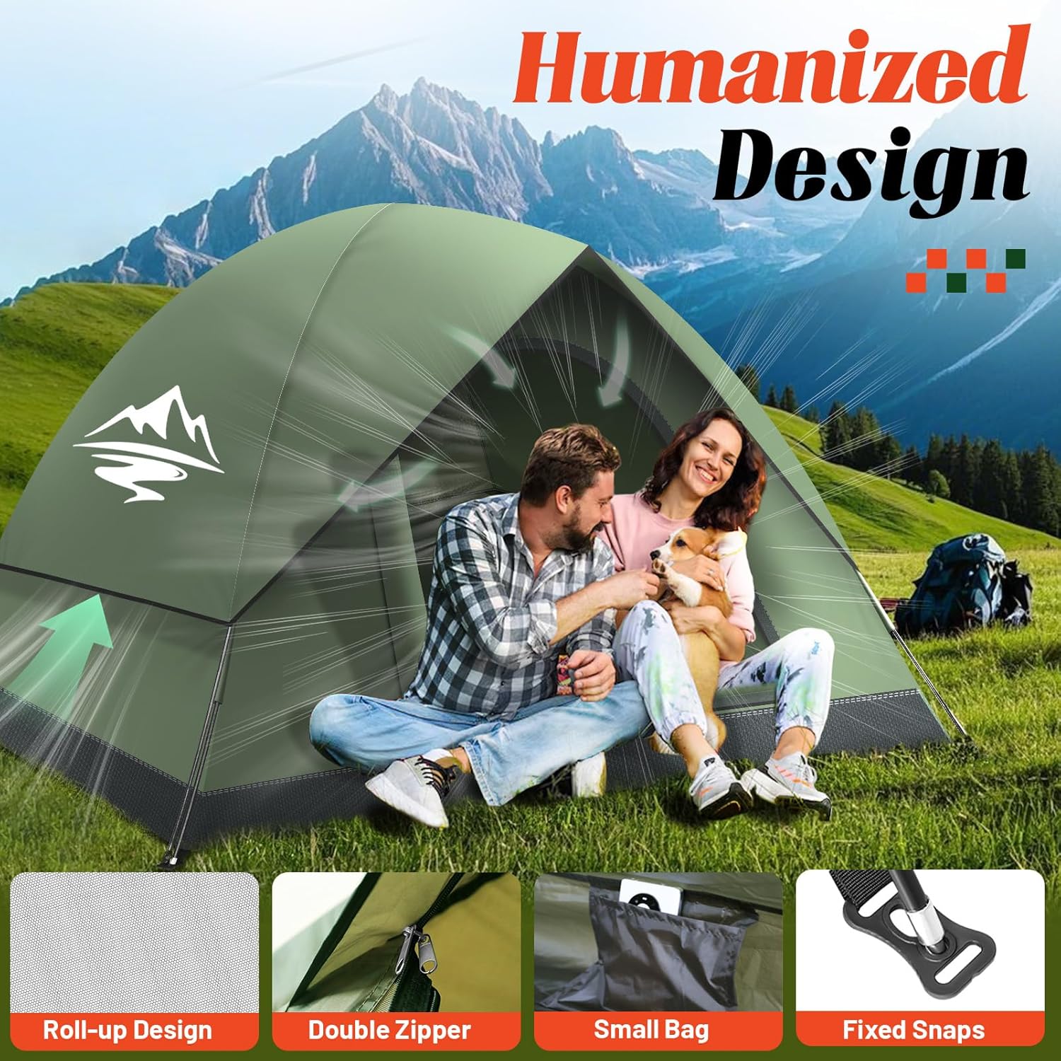 Thumbnail 3 de Camping Tent 2/3 Man Dome Tent 2.8kg