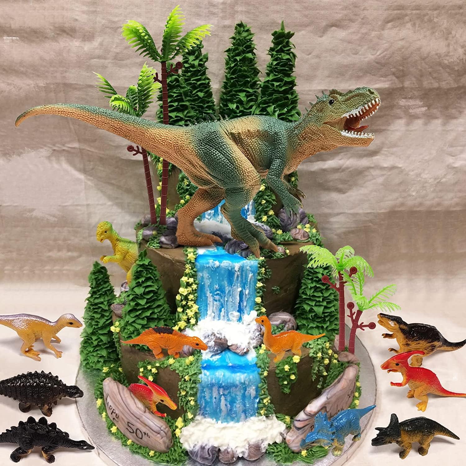 Detalle 2 de 26 StĂĽck Kuchendeko Dinosaurier Set Dino Tortendeko đź’Ą