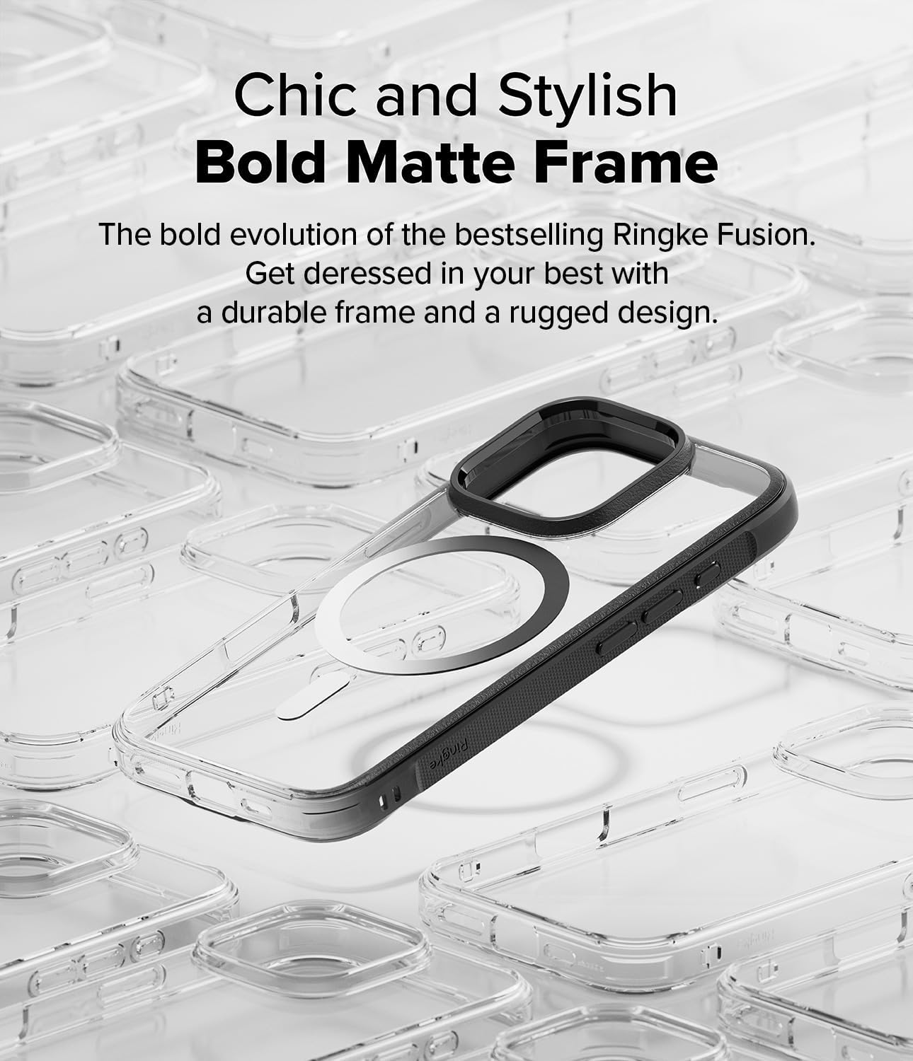 Detalle de Ringke Fusion Bold with MagSafe: Clear, Durable iPhone 16 Pro Case