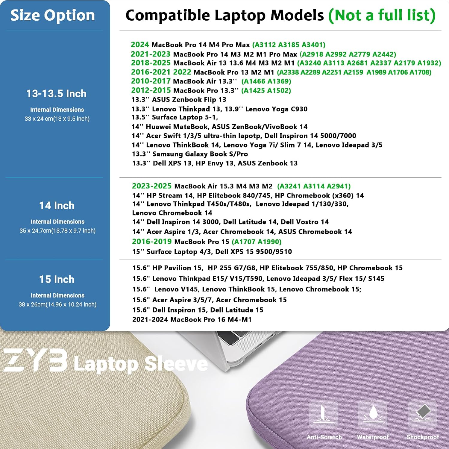 Detalle 2 de ZYB 13.3 inch waterproof laptop sleeve