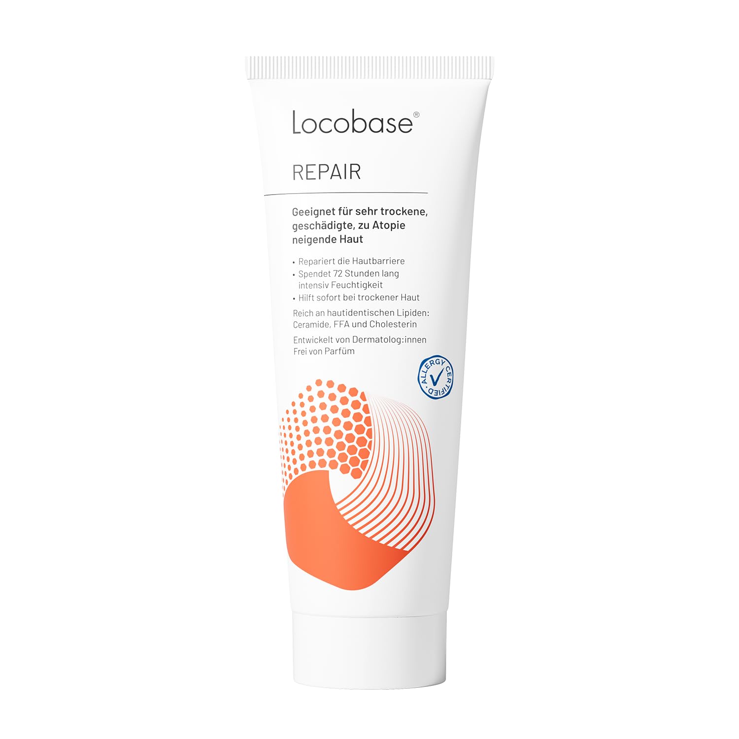 Detalle de Locobase Repair Creme – 72h Feuchtigkeitscreme für sehr trockene Haut, parfümfrei, Gesicht und Körper