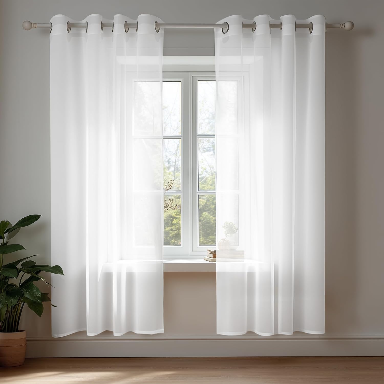 Detalle de Deconovo visillo 140x183 blanco