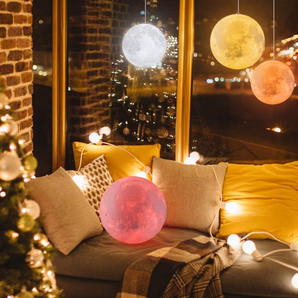 Detalle de LOGROTATE Moon Lamp, 5.9-Inch Rechargeable 16-Color Night Light