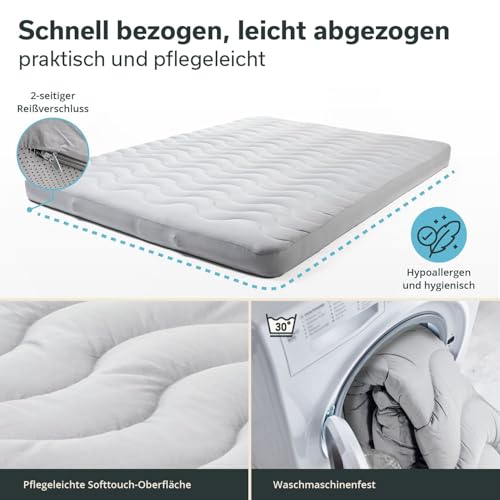 Detalle de Skandika Doppel-Isomatte Easy 3D Premium Flex Bundle mit Bezug – 200 × 150 × 12 cm, USB-C Pumpe, 300 kg Belastbarkeit