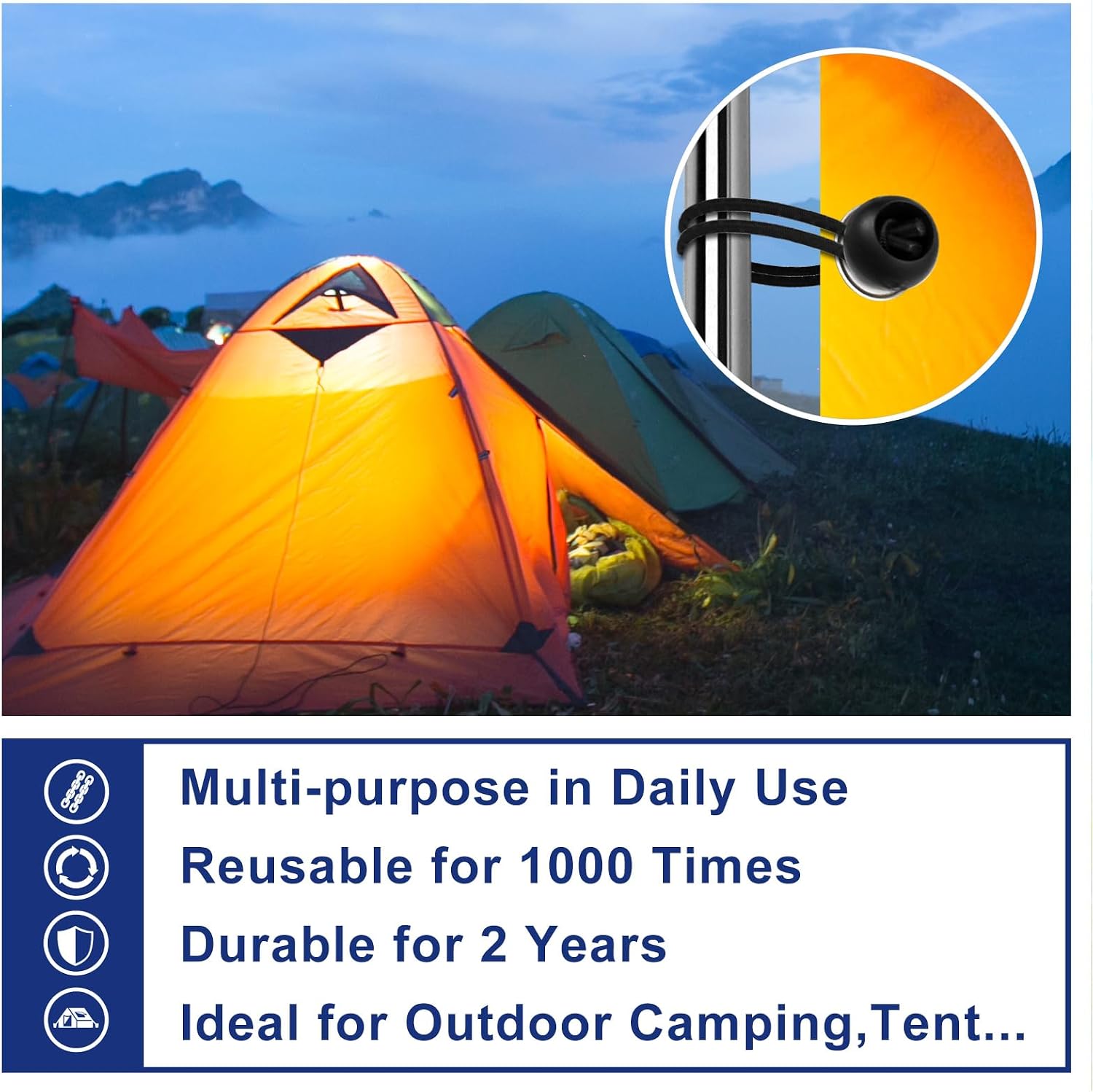 Thumbnail 5 de Ball Bungee Cords 6 Inch with Balls — 50 Pack Heavy Duty Canopy Tarp Tie Downs