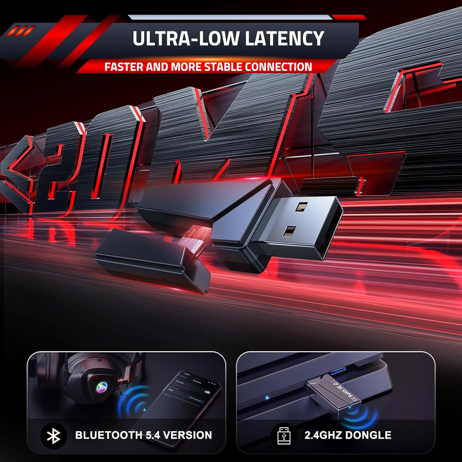 Thumbnail 3 de Awinnasey PH3 Gaming Headset Wireless