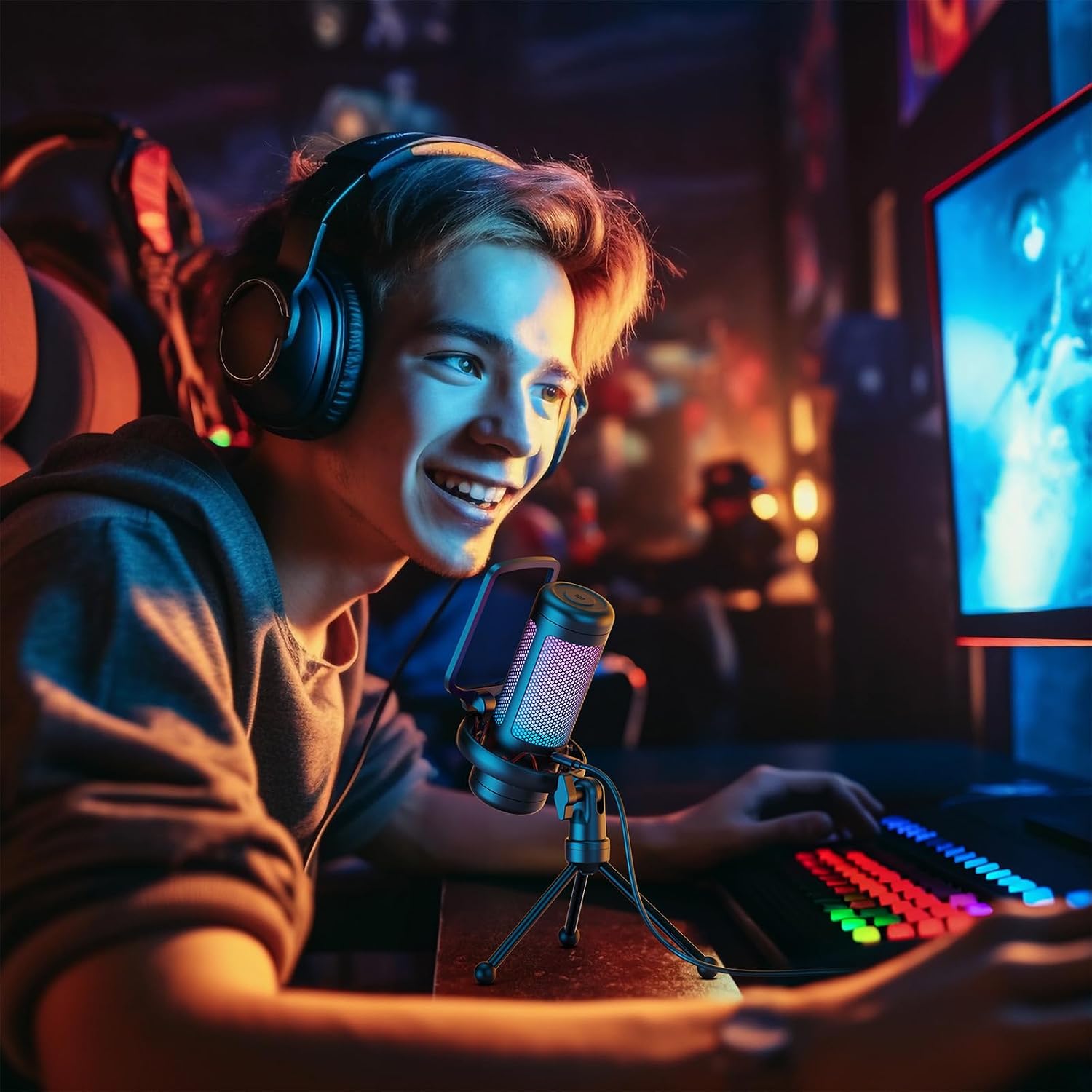 Thumbnail 6 de TONOR TC310 USB Condenser Gaming Microphone with RGB, Quick Mute and Gain Control