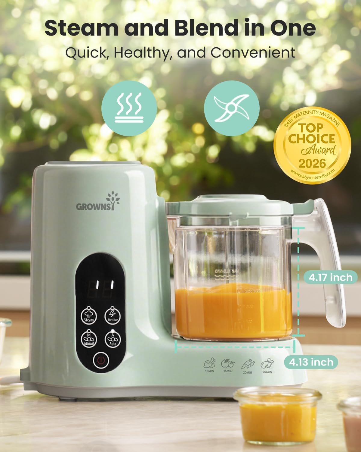 Detalle 2 de Grownsy Baby Food Maker 4.13 in