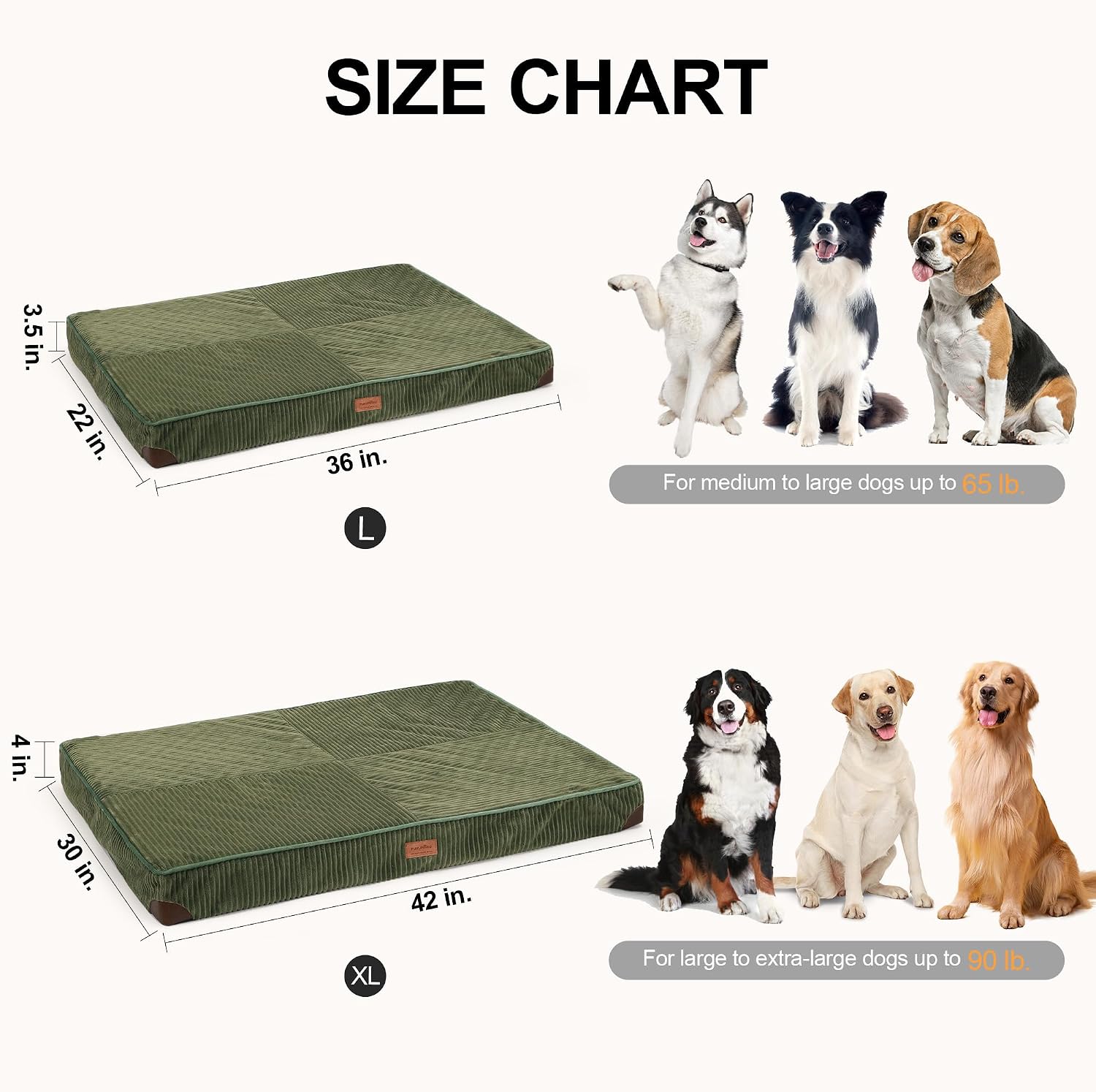 Thumbnail 5 de FUKUMARU Corduroy Orthopedic Dog Bed 28D Foam Grey