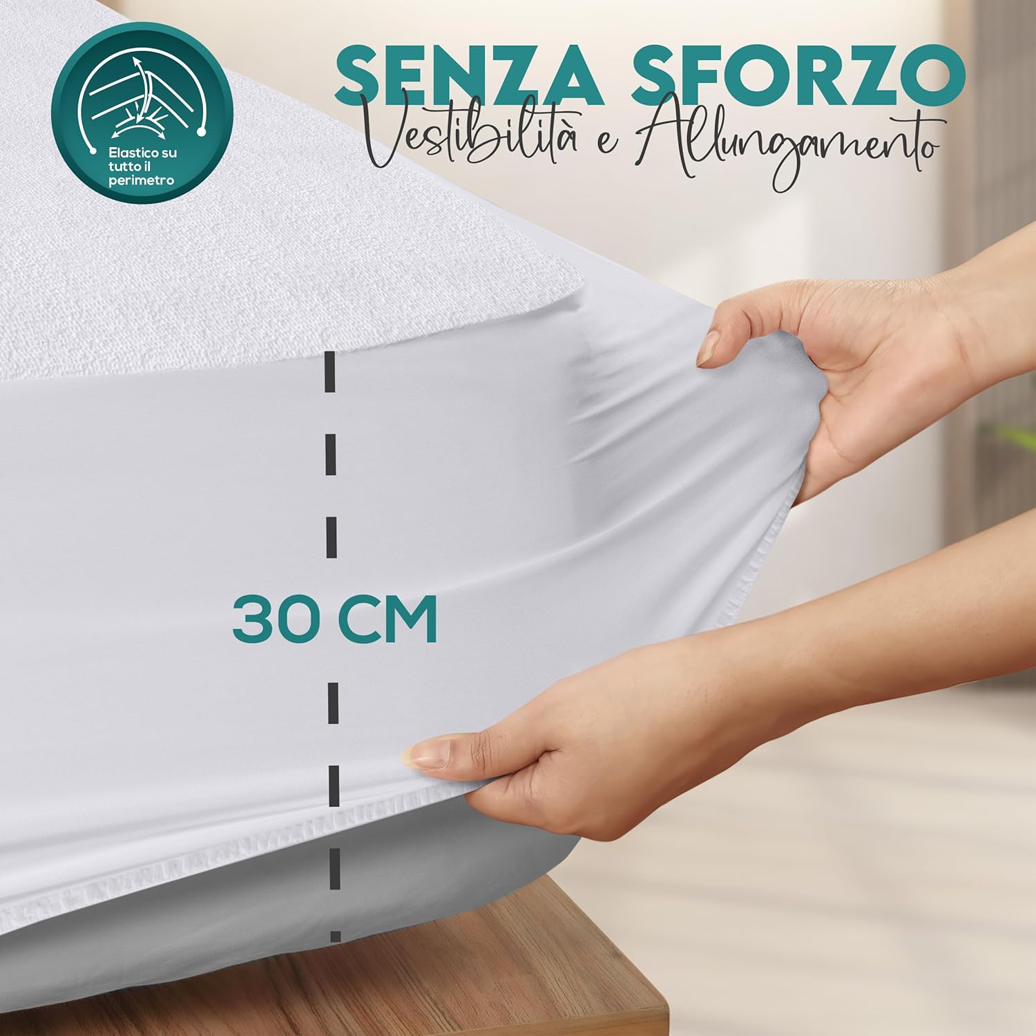 Thumbnail 3 de Utopia Bedding Coprimaterasso Matrimoniale Impermeabile 160 x 200 x 30 cm (Confezione da 2) – Protegge, È Traspirante e Lavabile