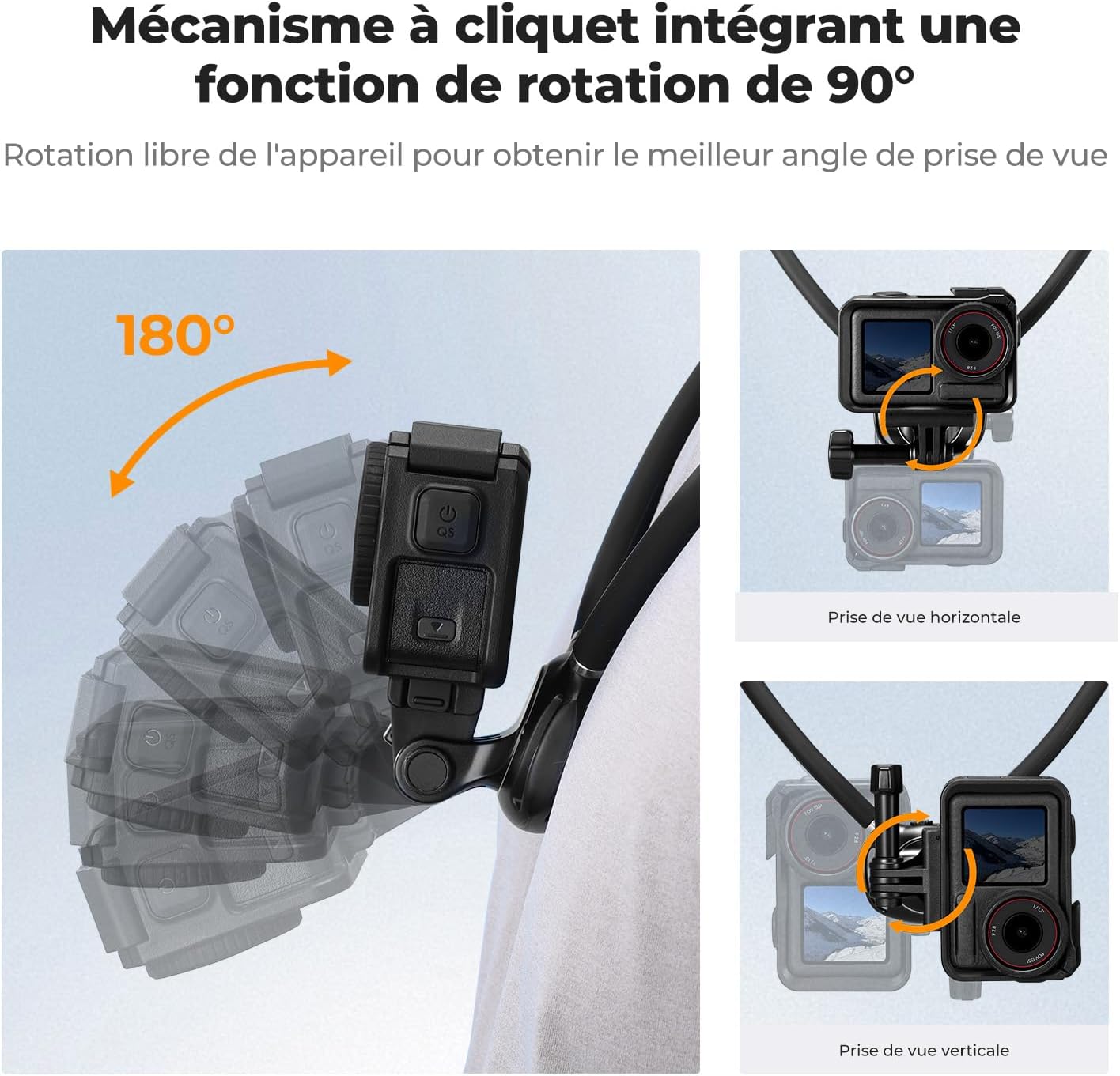 Detalle de K&F CONCEPT Support de cou pour caméras d’action