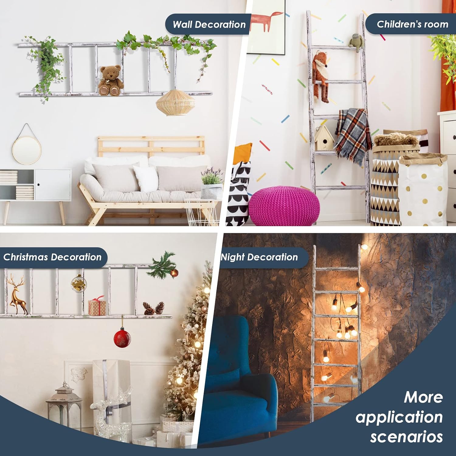 Detalle de Wooden Blanket Ladder, 6-Tier