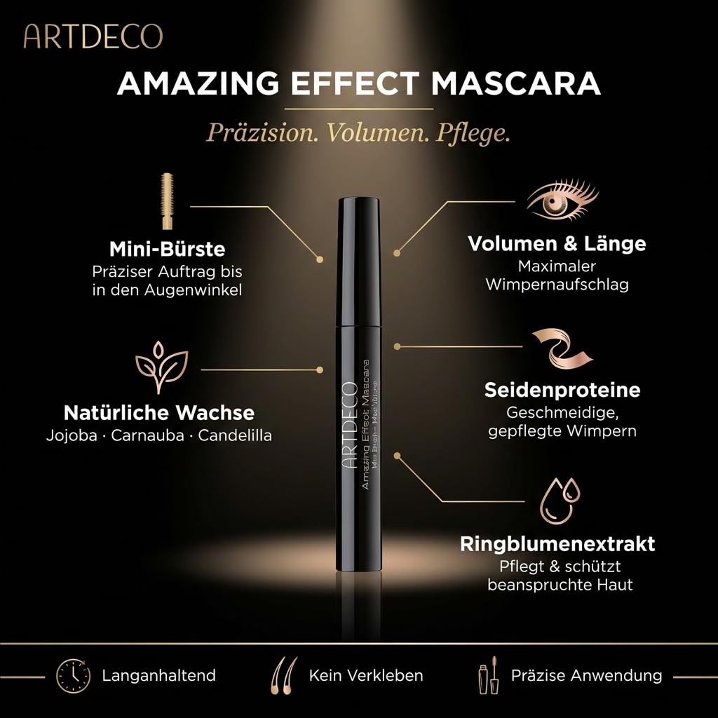 Thumbnail 3 de ARTDECO Amazing Effect Mascara mit Minibürste – schwarze Wimperntusche für Volumen & Länge