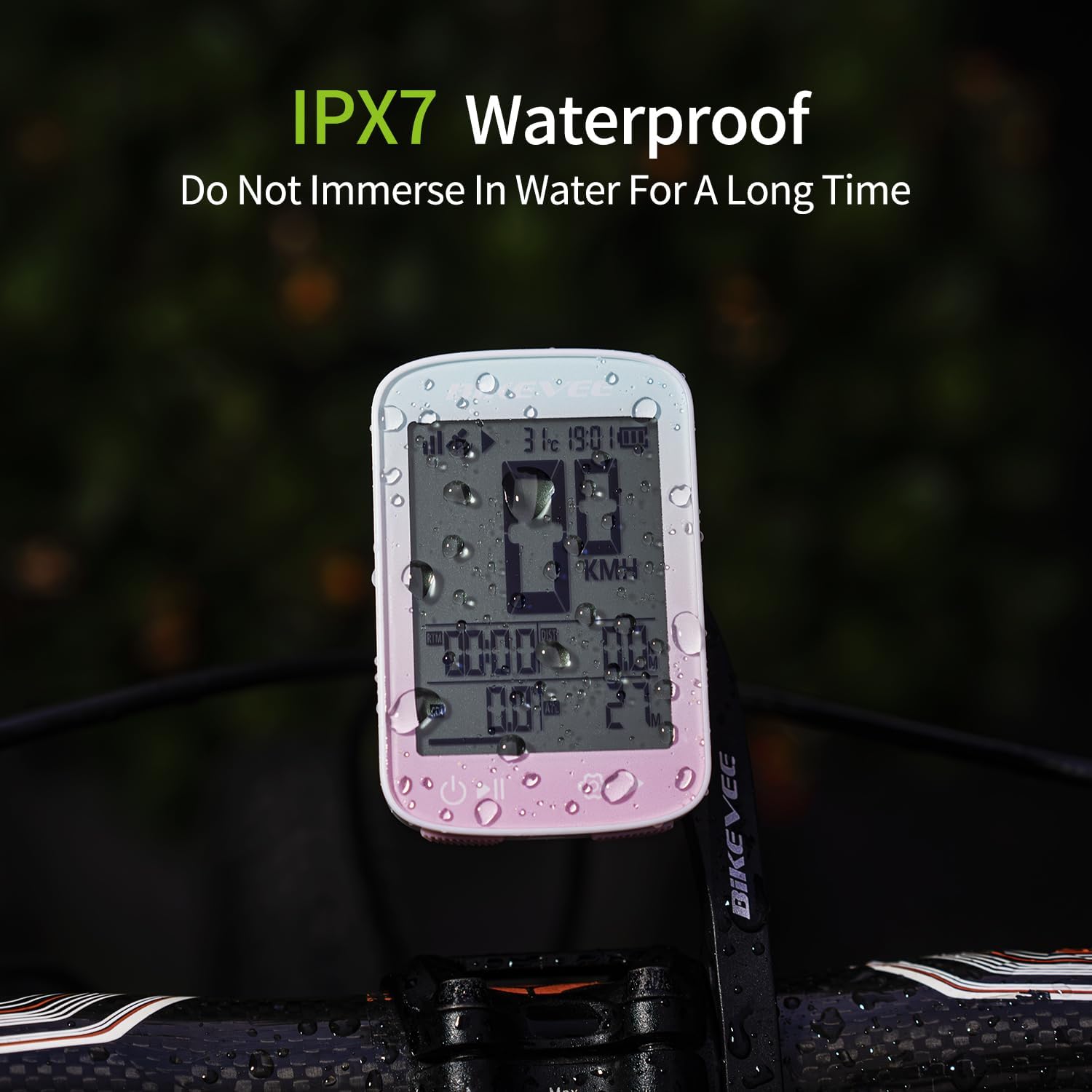 Thumbnail 6 de Bikevee GPS Fahrradcomputer kabellos – wasserdicht IPX7, 2,4 Zoll FSTN Display, bis zu 28 h Akkulaufzeit