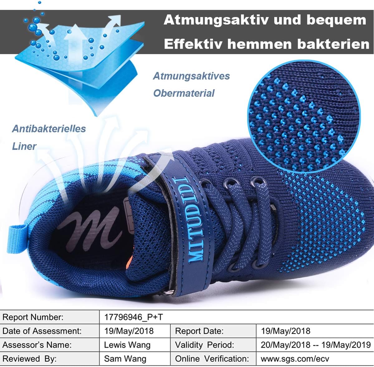 Thumbnail 4 de Mitudidi Kinder-Sneaker für Sport & Alltag: leichte, atmungsaktive Turnschuhe (Unisex)