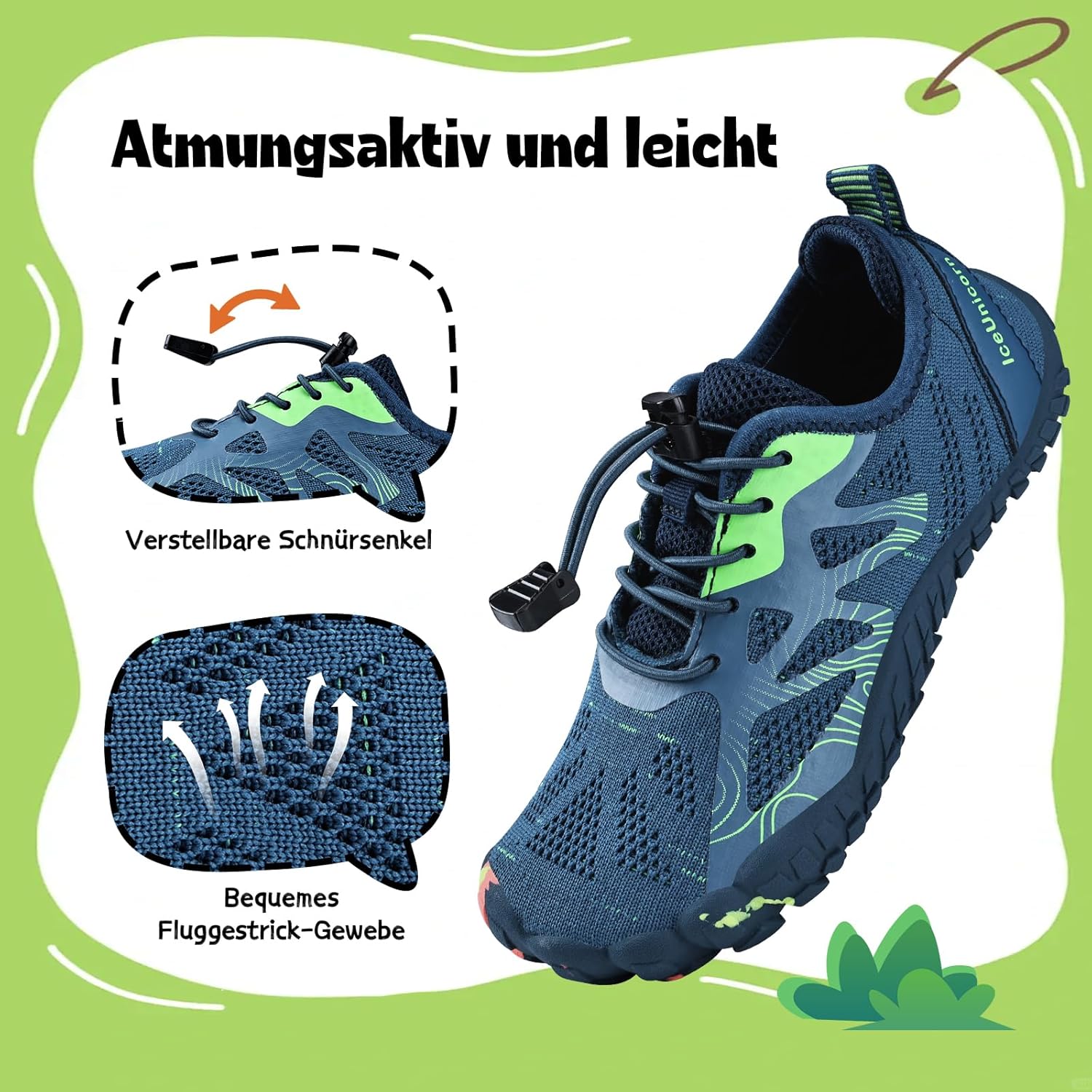 Thumbnail 3 de IceUnicorn Kinder Barfußschuhe – atmungsaktiv, dünne Sohle, einfach anzuziehen