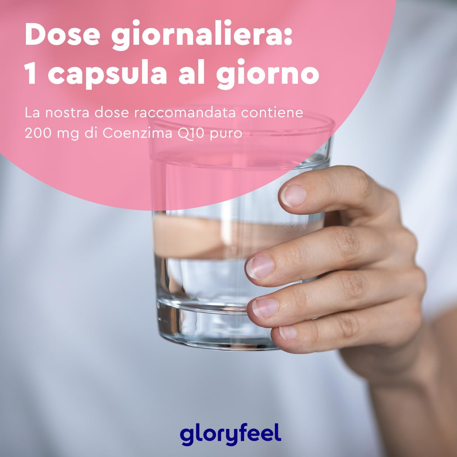 Detalle de Gloryfeel Q10 Coenzima 200 mg Puro, 120 capsule vegane (scorta per circa 4 mesi)