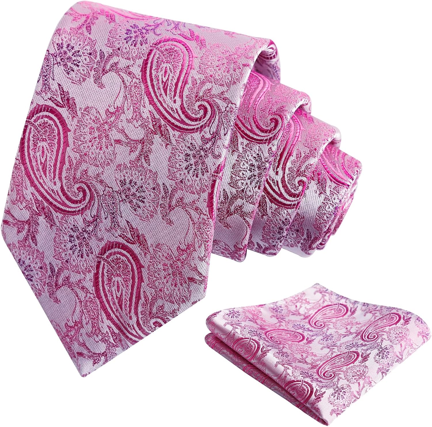 Thumbnail 6 de Alizeal Paisley Tie and Hanky Set – 100% Polyester, Classic Jacquard for Business, Wedding and Party