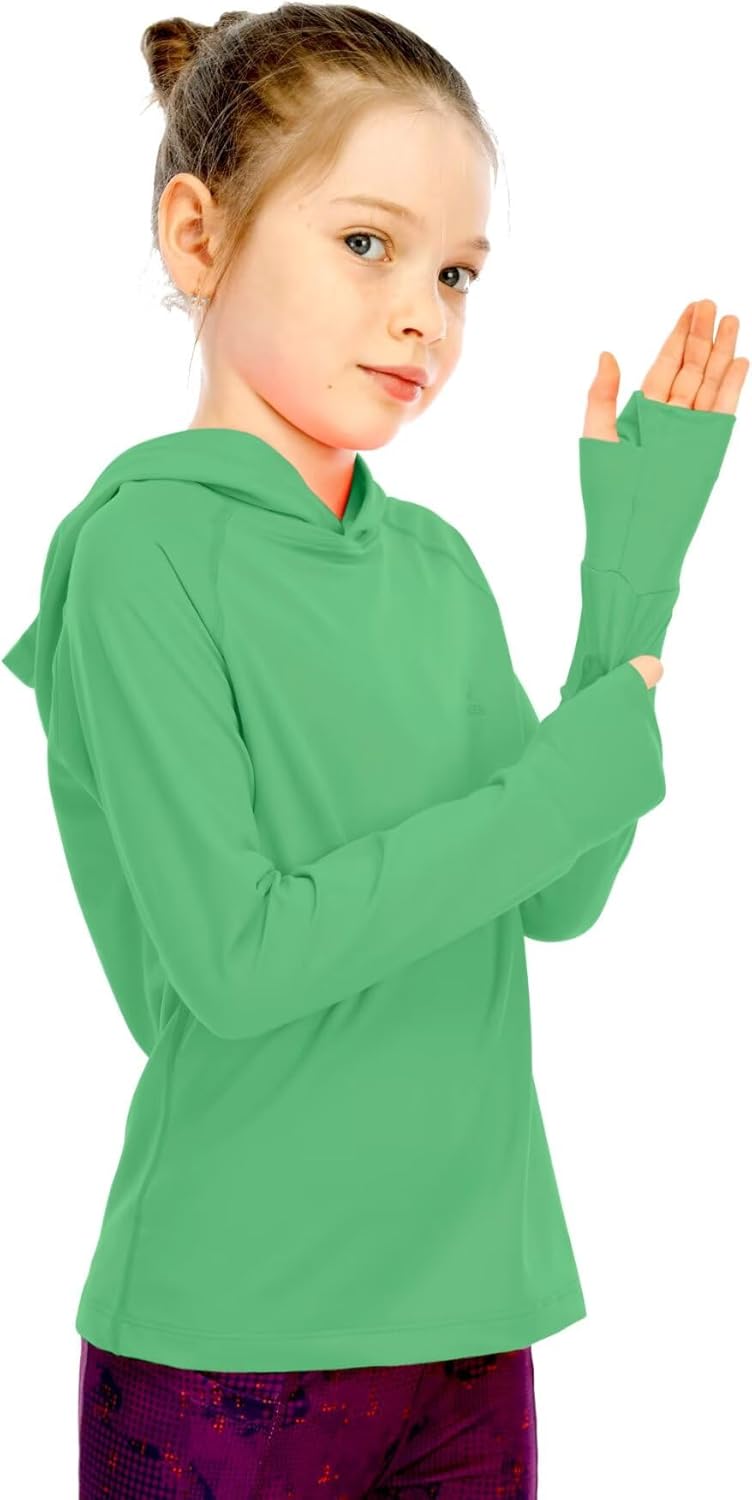Thumbnail 3 de HMILES Girls UV Long Sleeve Running Tops with Thumbholes – Lightweight UPF 50+ Hooded Shirt for Kids
