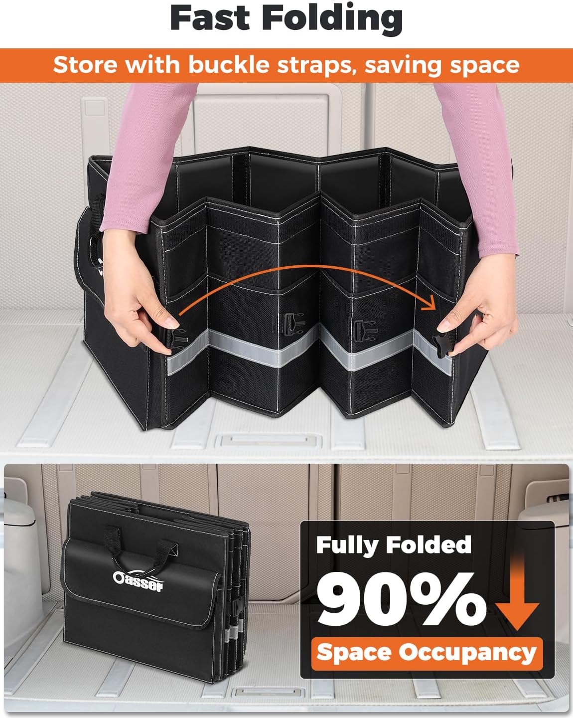 Thumbnail 4 de Oasser Car Boot Organiser 75L, 4 compartments