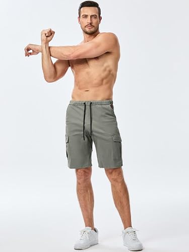 Detalle de Elegancity Kurze Cargo-Hose Herren – Grau, Regular Fit, Elastisch