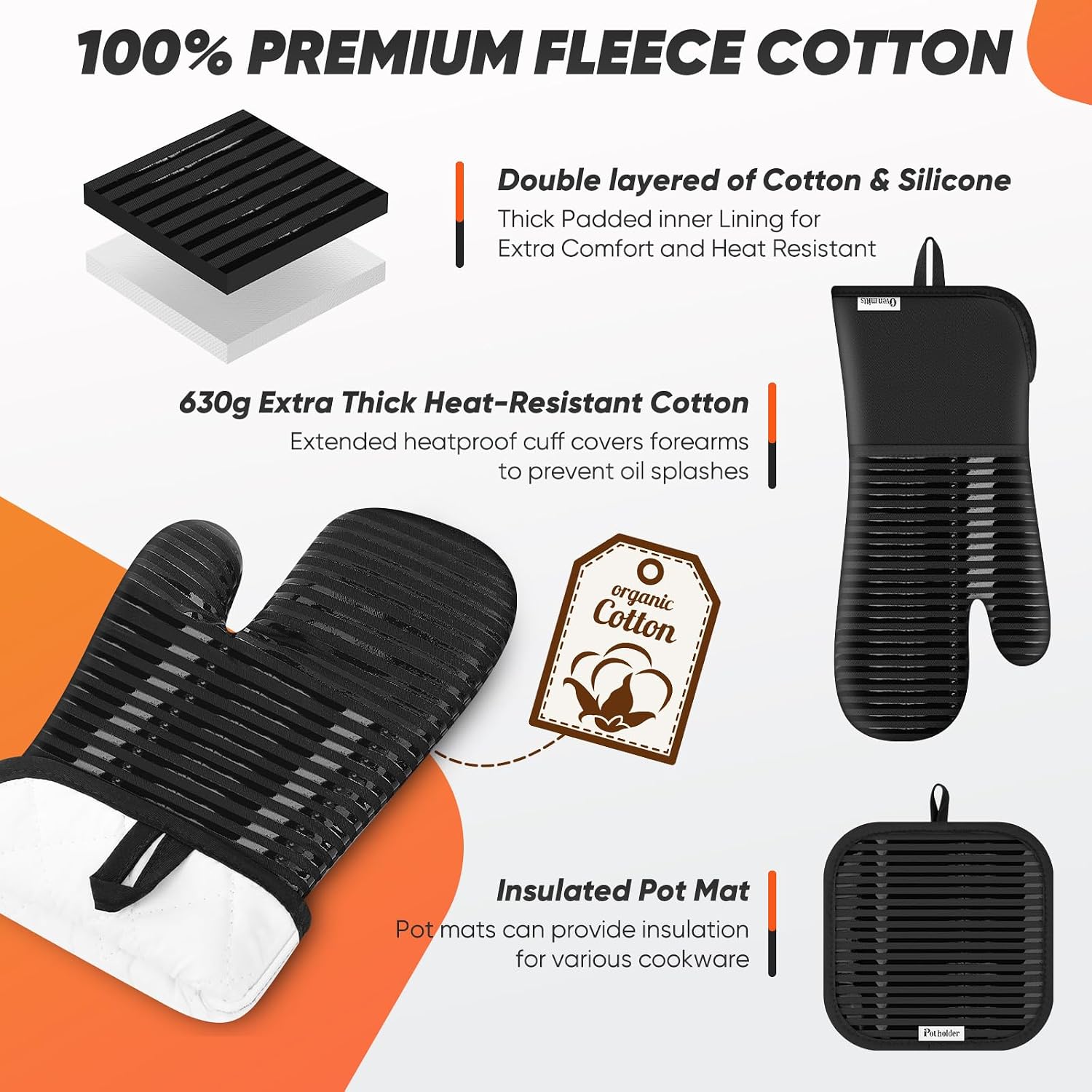 Thumbnail 1 de Oven Mitts Kitchen Towels and Dishcloths with Pot Holders Set