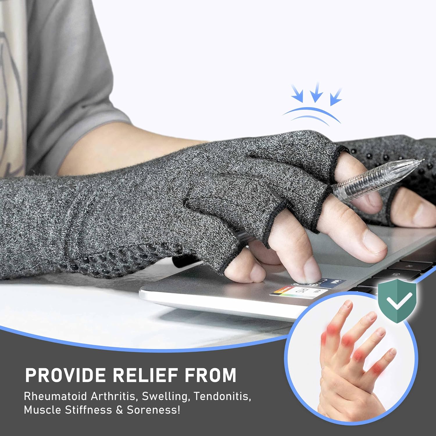 Detalle de LXMY 2 Pairs Arthritis Compression Gloves 2-pack