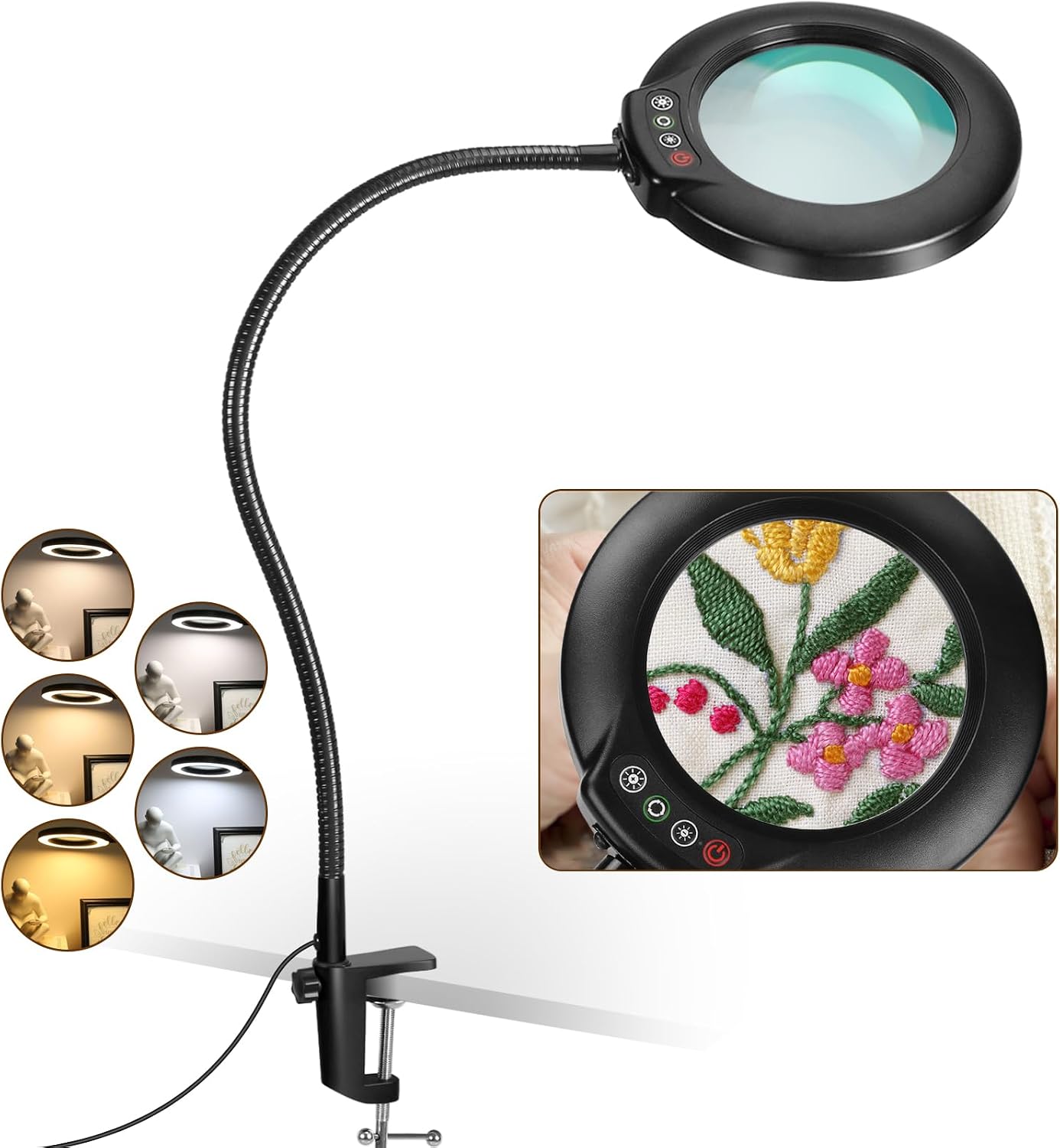 Detalle de Veemagni 10X Lupenlampe mit Licht