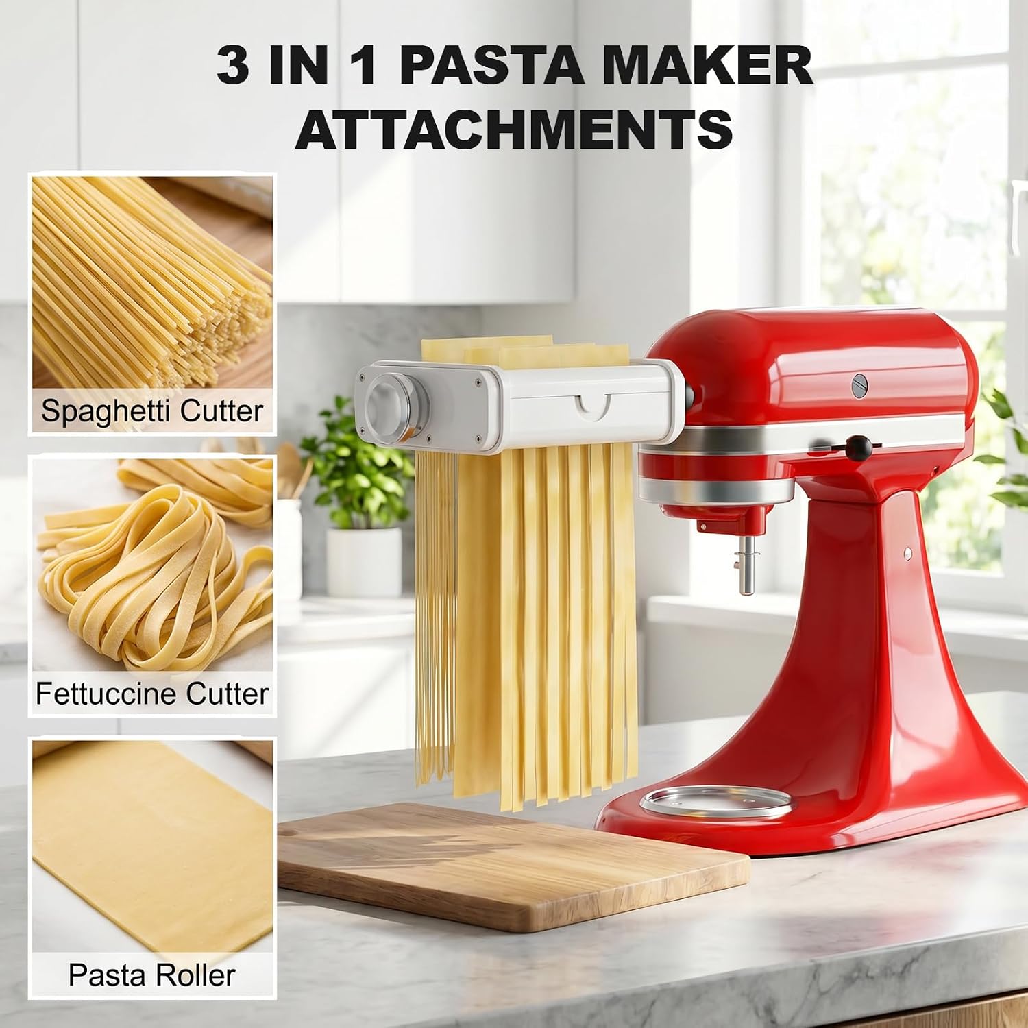 Thumbnail 1 de 3-in-1 Pasta Maker Attachment for KitchenAid Mixers