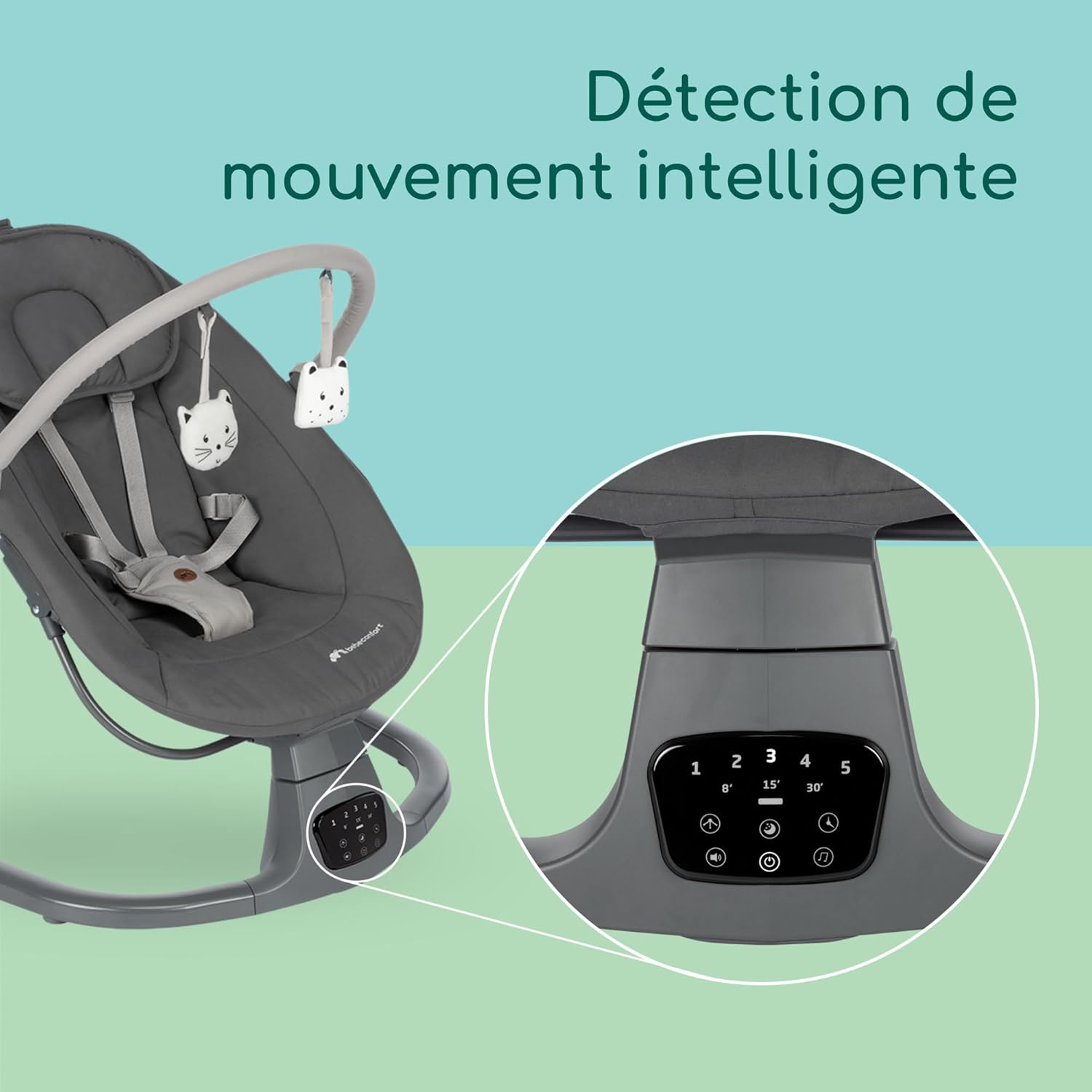 Thumbnail 2 de Bebeconfort Jolana : balancelle bébé électrique 0–6 mois (9 kg) avec détection de mouvement et 12 chansons