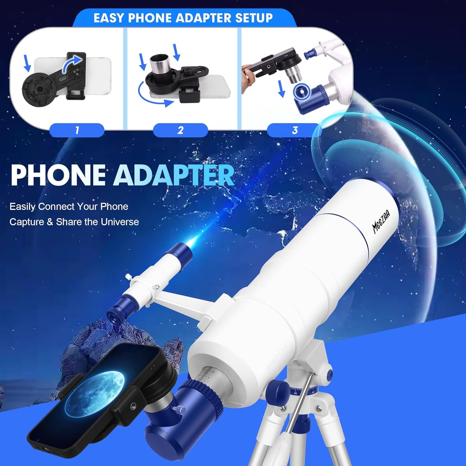 Thumbnail 5 de MEEZAA Telescopio 90/550mm para principiantes
