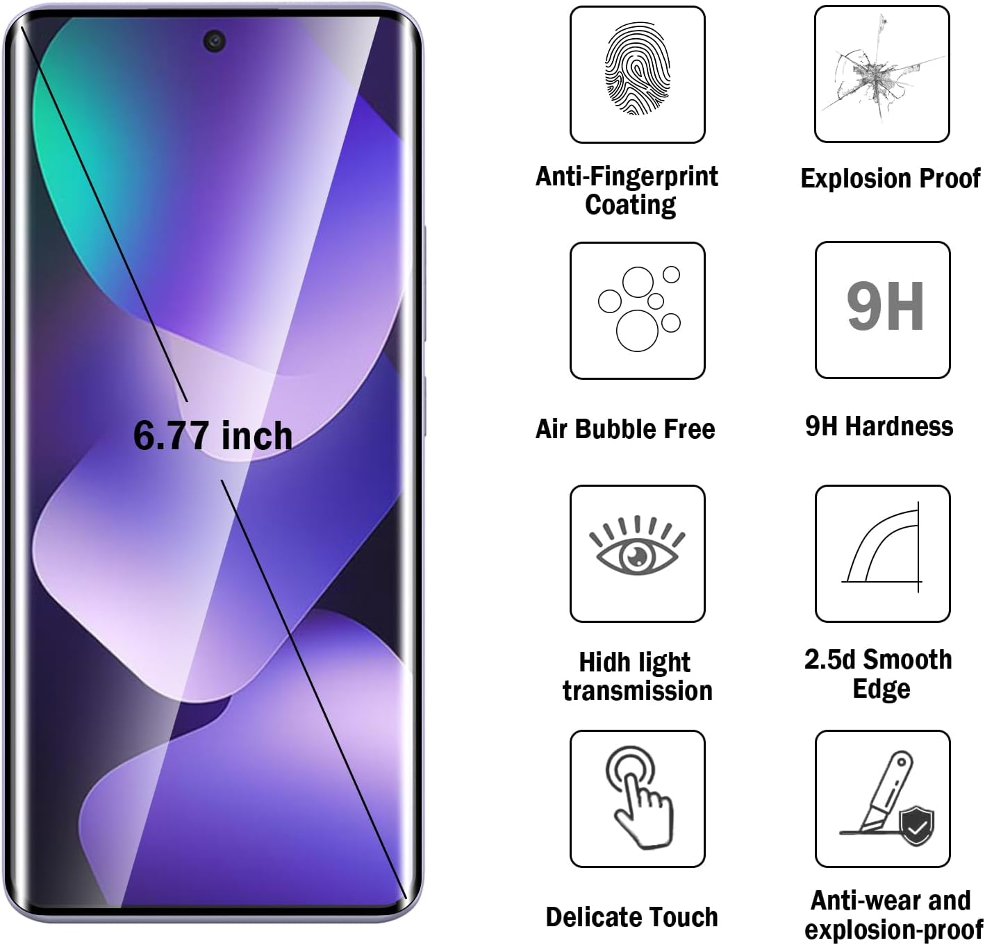 Detalle de Natbok vetro temperato 9H Redmi Note 15