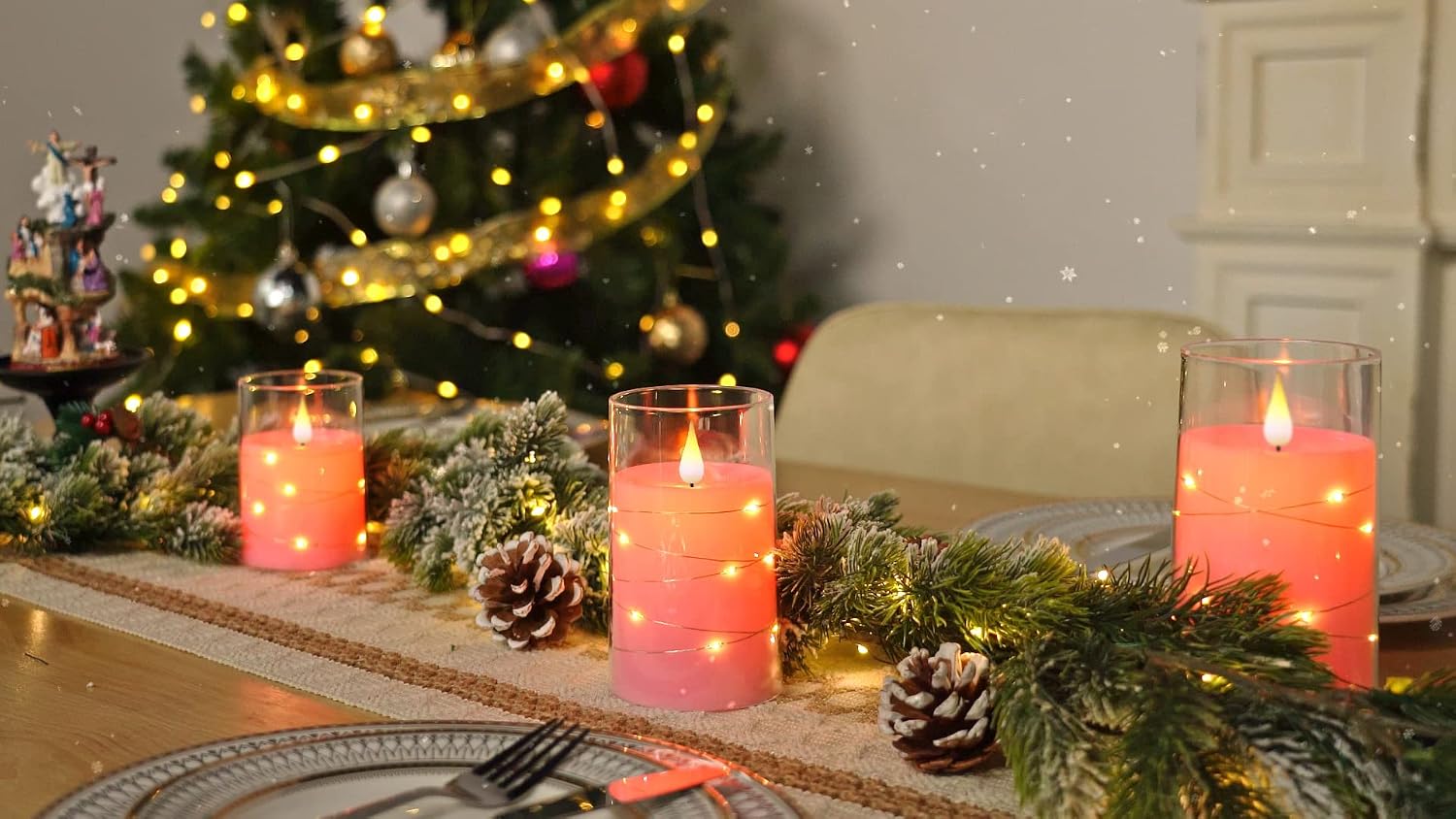 Detalle de Homemory Flameless Candles set of 3