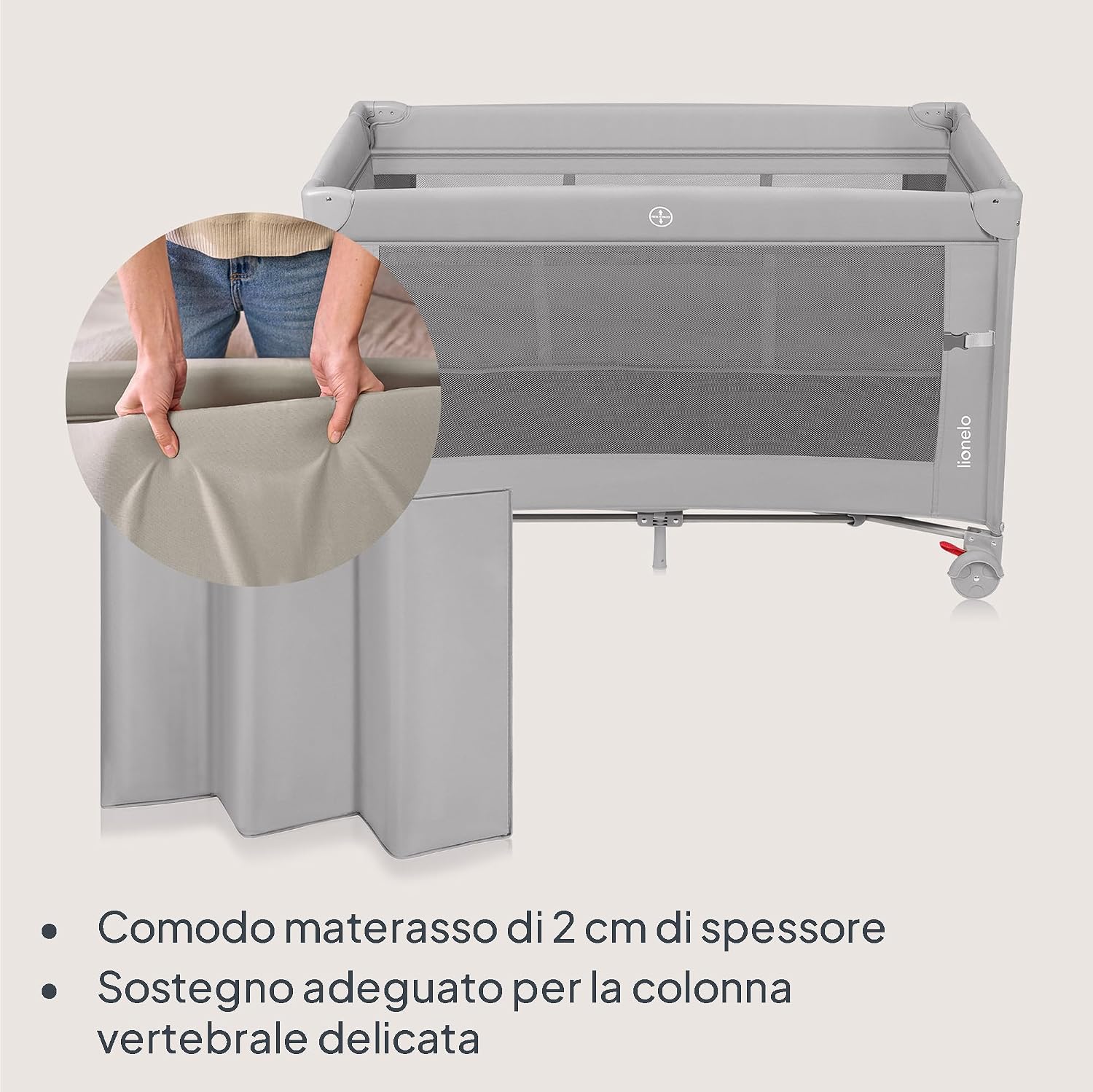 Thumbnail 3 de Lionelo Ellen Lettino da Viaggio 3 in 1 – Culla Co-Sleeping con Fianco Abbassabile