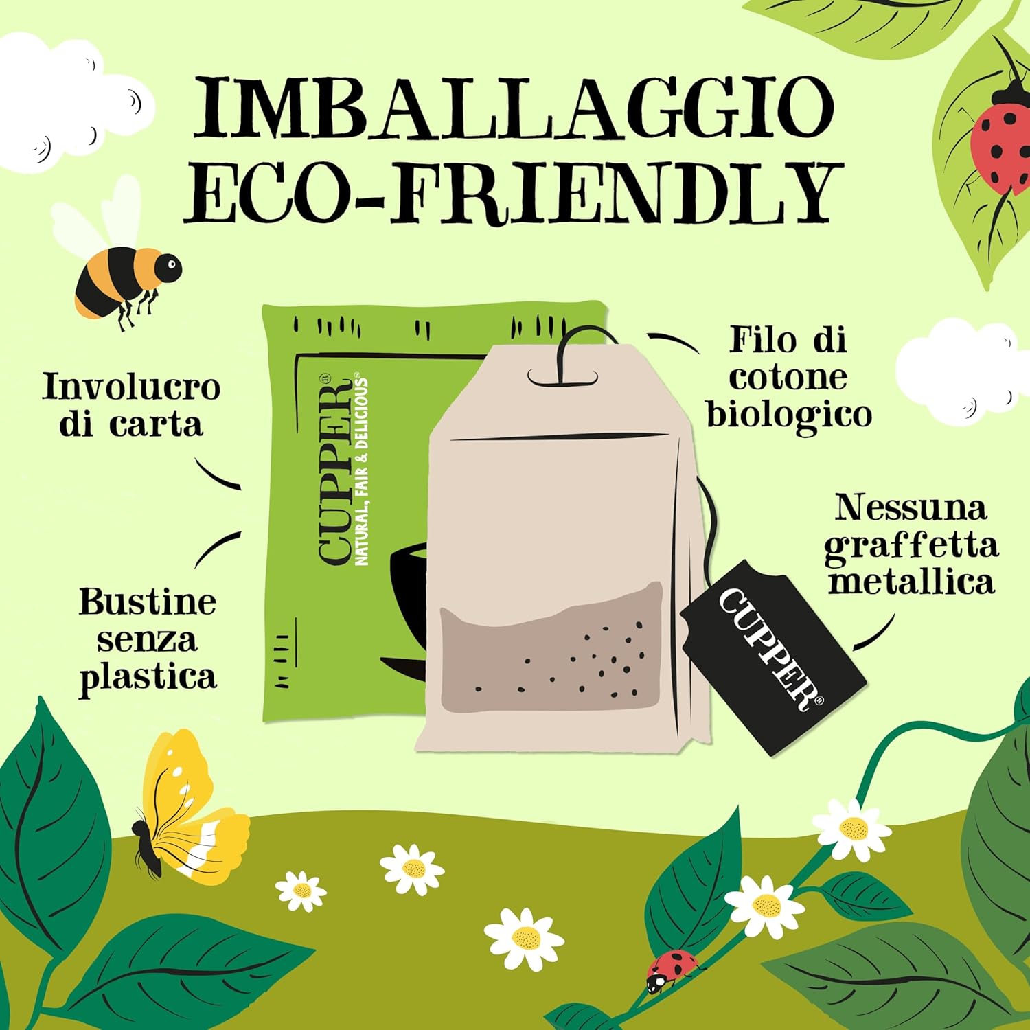 Thumbnail 3 de CUPPER Tè Verde Bio – 250 Bustine Biologico e Fairtrade, Filtri Biodegradabili