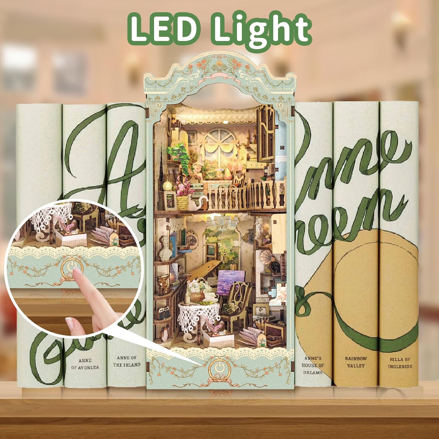 Thumbnail 1 de DIY Book Nook Kit – Countryside Diary Dollhouse Booknook Miniature with LED Dust Cover