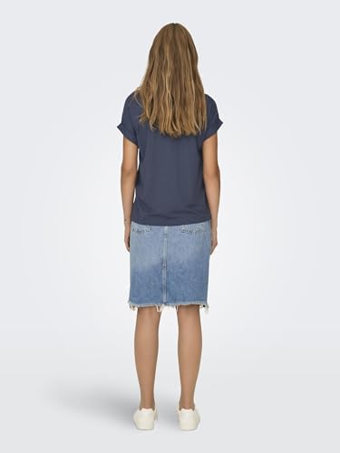 Detalle 2 de Only Onlmoster S/S O-Neck Top Noos JRS – Basic T-Shirt mit Rundhals und Umschlagbündchen