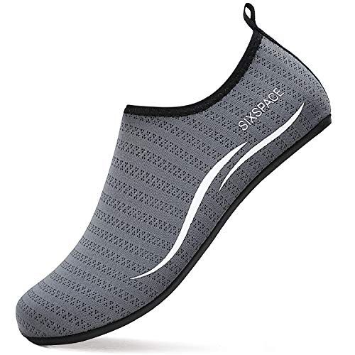 Detalle de Sixspace Badeschuhe Damen/Unisex Grau 38 EU – Wasserschuhe mit rutschfester Sohle