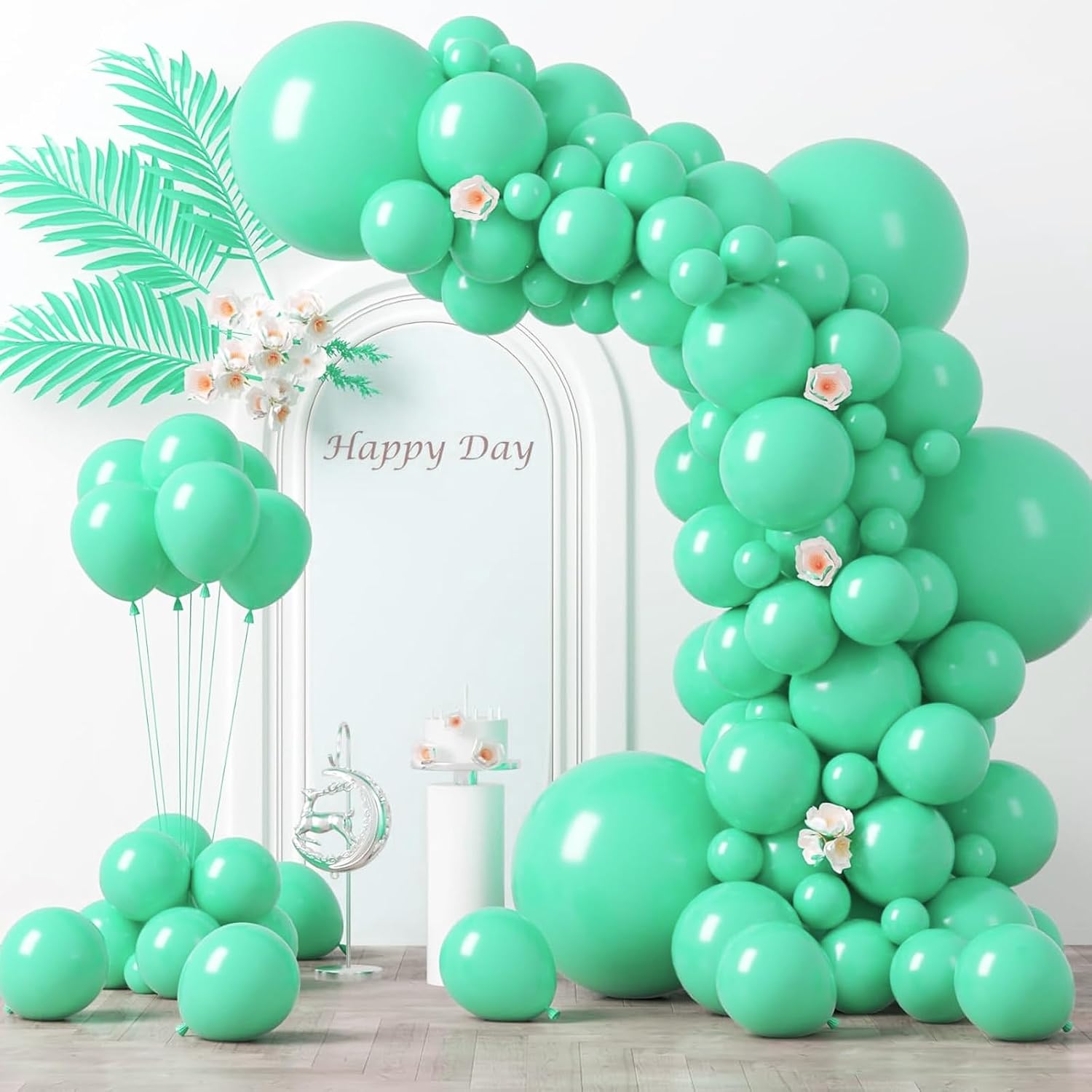 Detalle de Voircoloria Teal Balloon Garland Kit 130-piece