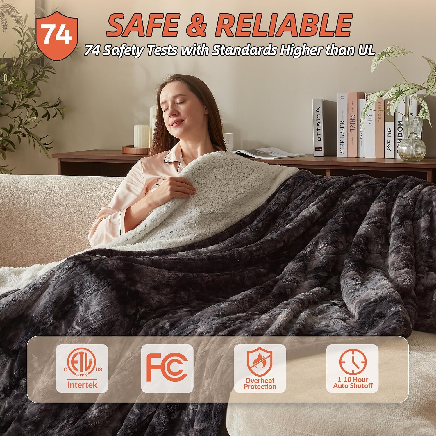 Detalle de Electric Heated Throw Blanket 50 x 60-Inch