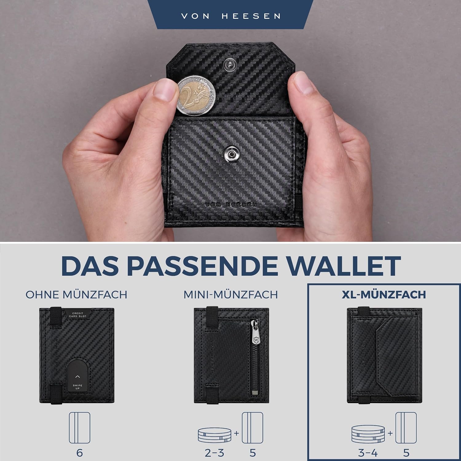 Thumbnail 5 de VON HEESEN Slim Wallet 9 x 7 x 1,8 cm