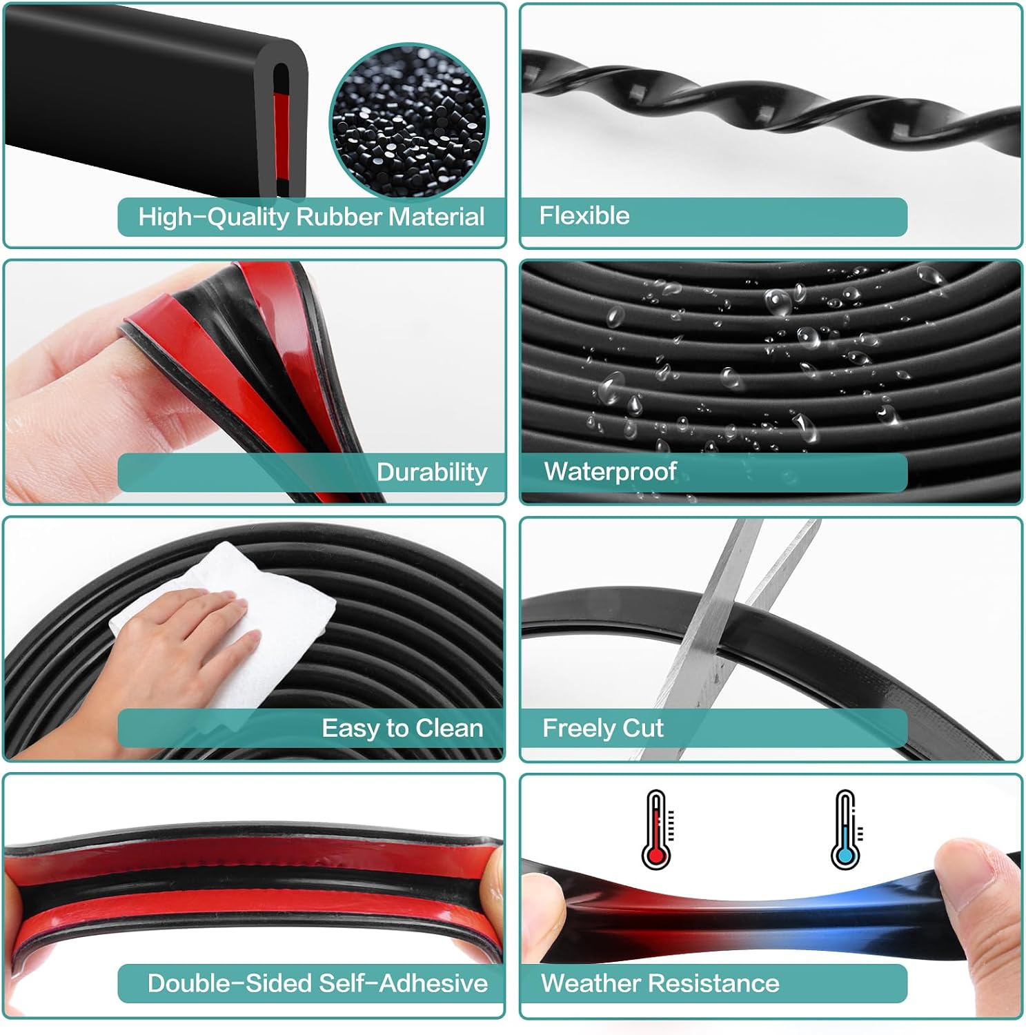 Detalle de Rubber Edging Strip 3m Self-Adhesive U Channel Edge Trim