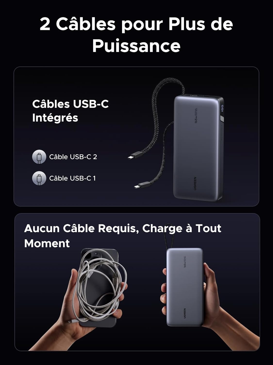 Thumbnail 6 de UGREEN Nexode 165W Batterie externe 25 000 mAh, 140W intégré