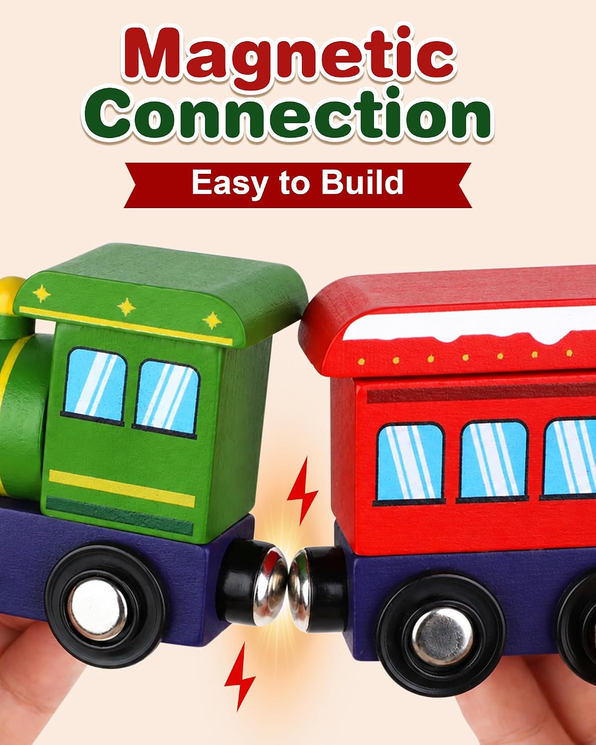 Detalle de RONSTONE 2026 Train Advent Calendar, Wooden Magnetic Railway Set
